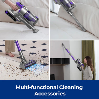 Redroad X18 500W Cordless Vacuum Cleaner 33000PA Ultra Strong Suction, Up to 65 Mins Runtime, Removable Battery 8 in 1 Handheld Stick Vacuum for Home Carpet Car
