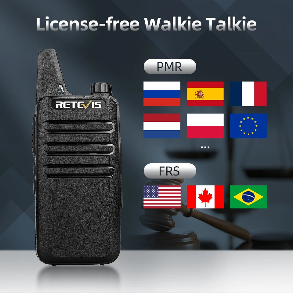 Retevis RT622 Mini Walkie Talkie 4 Pcs Walkie-talkies PMR446 FRS Portable Two Way Radio Communication Radio for Restaurant Hotel