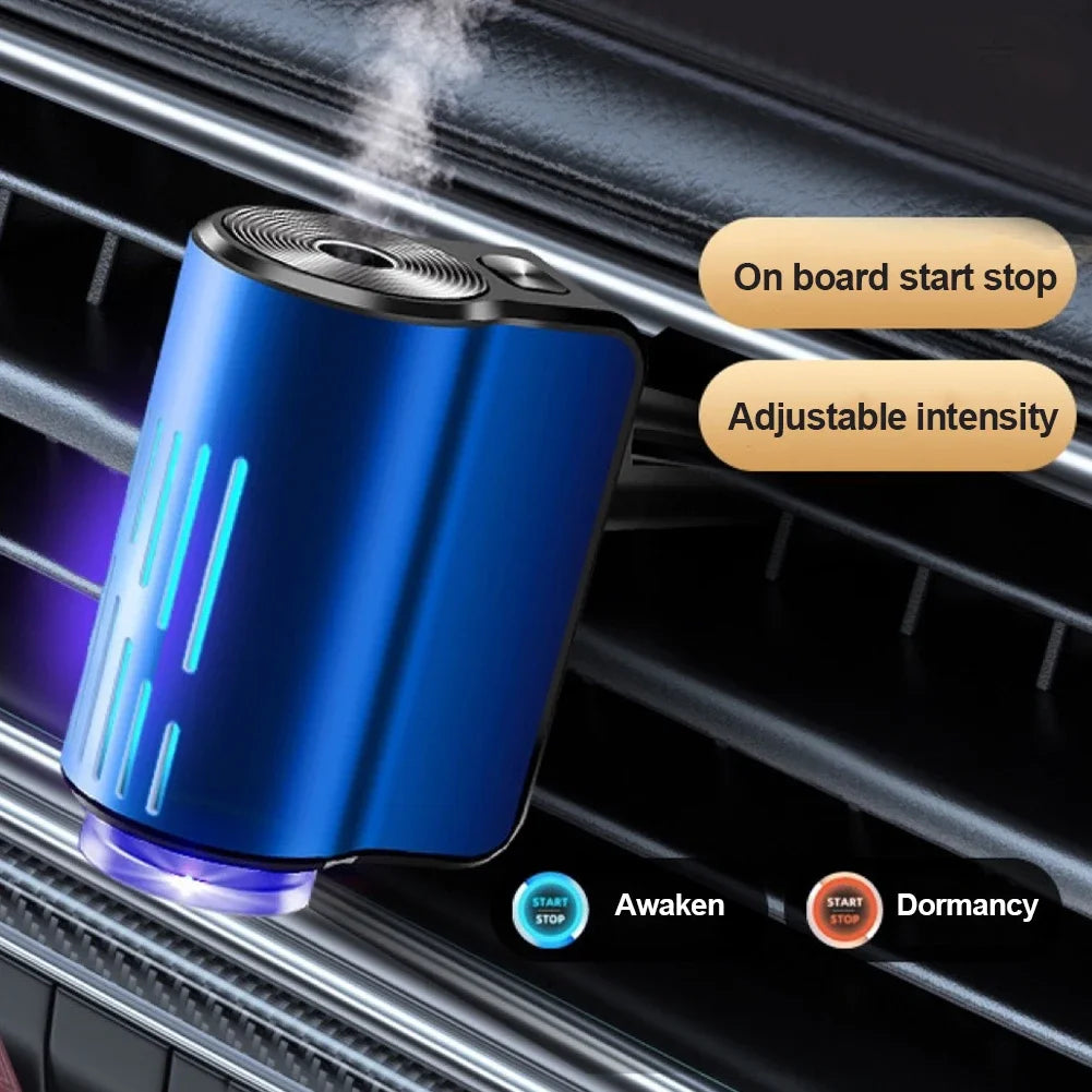 New Car Air Vent Aroma Humidifier Air Diffuser With Atmosphere Light Electric Air Freshener Car Fragrance For Removing Odors