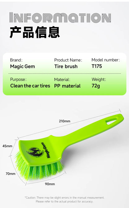 MAGIC GEM Tire Brushes for Cleaning Tires, Durable Car Wash Brush, Stiff Tire Scrub Brush for Car Detailing & Rubber Tire