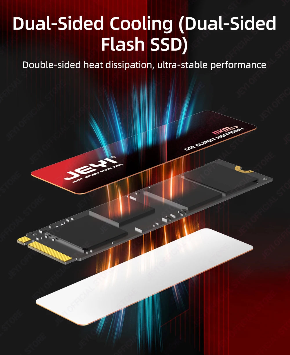 JEYI M.2 2280 SSD Graphene Copper Heatsink - Ultra Thin 0.5mm High Thermal Conductivity Cooling Pad for NVMe/SATA SSD(1/2/5pc）