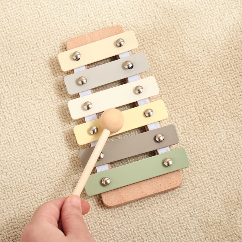Children's Montessori Toys Baby Sensory Sound Stimulation Toy Baby's Musical Instrument Wooden Cartoon Animal Xylophone Toy Gift