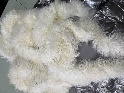 Maomaokong 2023 Women Winter Natural Real Fur Collar Thick White Duck Down Jacket Luxury Female Clothes Outerwear Puffer Coat
