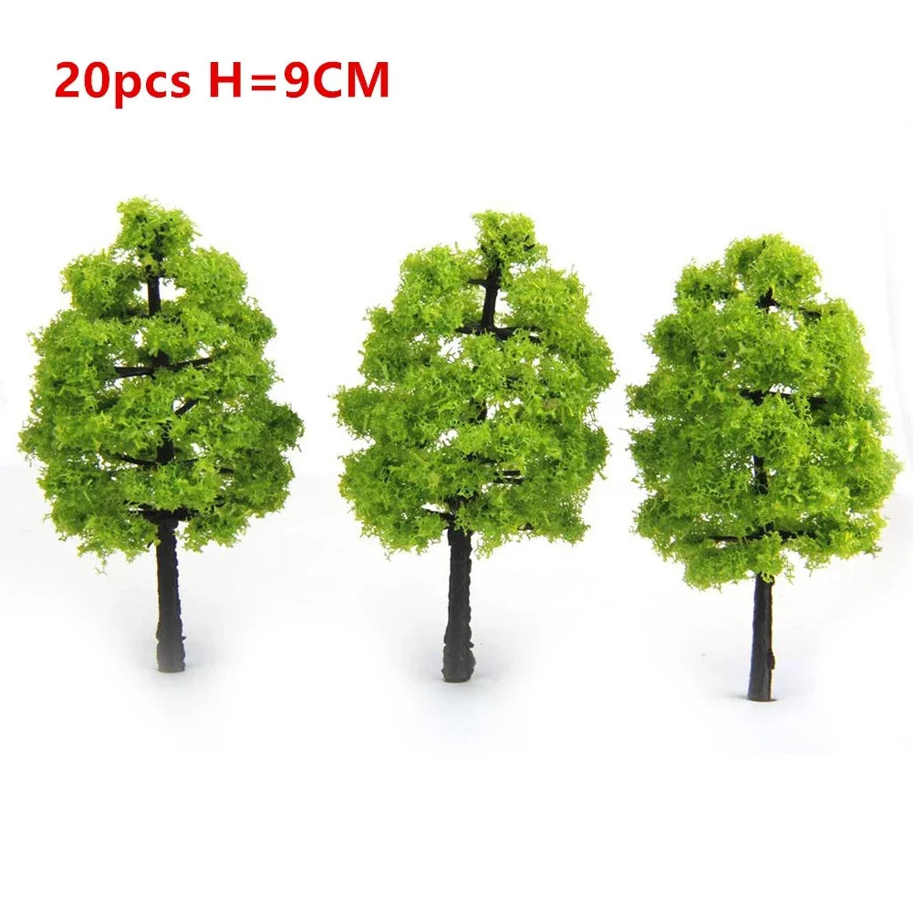 20/70pcs Plastic Model Train Artificial Miniature Tree Scenery Railroad Decoration Building Landscape Accessories Toys for Kids