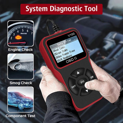 V100 Car Diagnostic Tools OBDII EOBD Auto Accessories Universal Plug and Play Digital Display OBD 2 Scanner OBD2 Code Reader