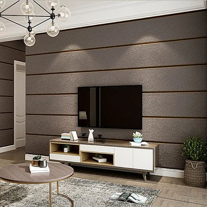 Modern Deerskin Velvet Wallpaper Non-woven Fabric 3D Stripe Living Room Bedroom TV Background Wall Paper טפט לקיר Home Decor