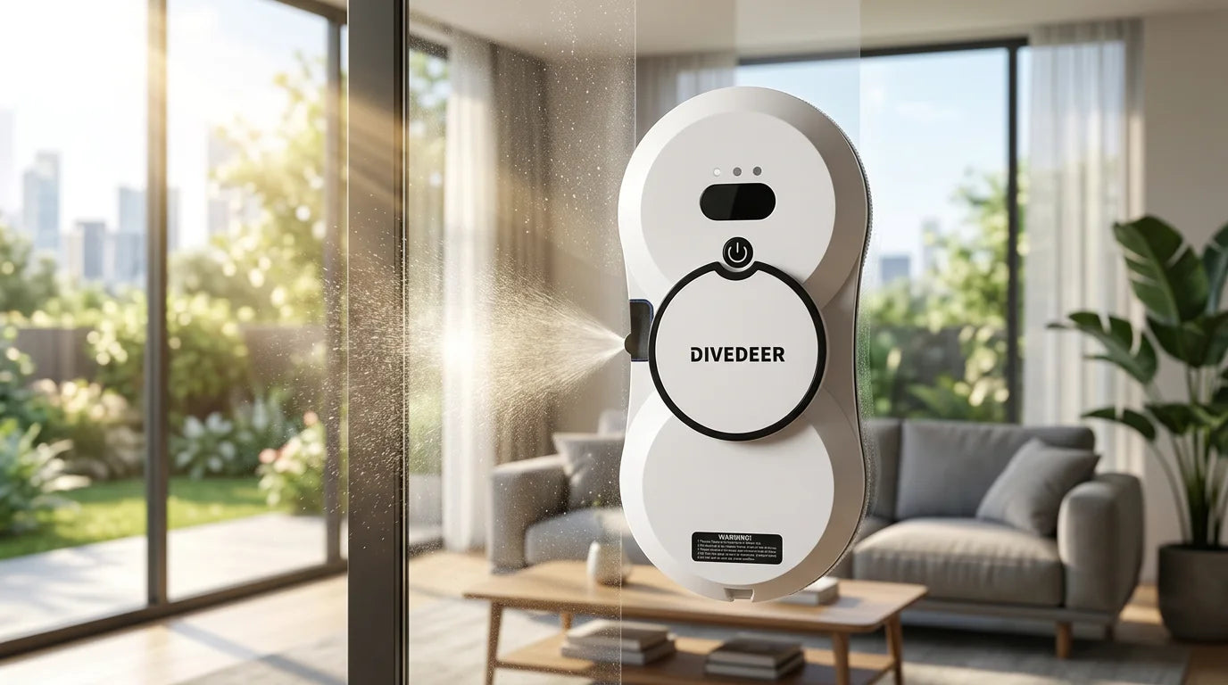 DIVEDEER Window cleaning robot 5600PA large suction electric spray window cleaning robot fall prevention remote cleaner