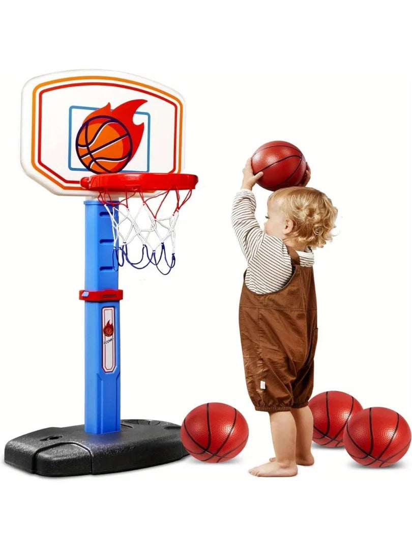 JOYFY Toddler Basketball Arcade Game Set Adjustable Basketball Goal with 4 Balls for Kids IChristmas Birthday Gift