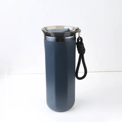 Vacuum Insulated Coffee Travle Mug Stainless Steel Thermo Bottle Cup Thermal Tumbler With Carrying Ring Flask for Hot Cold Drink