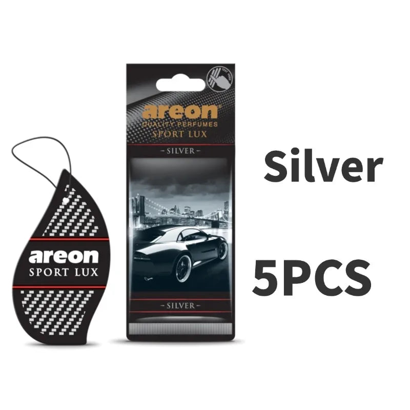 Areon Sport Lux gold Hanging Car Air Freshener Long-Lasting Odor Eliminator for Home Premium Carbon Fiber Design Auto Perfume