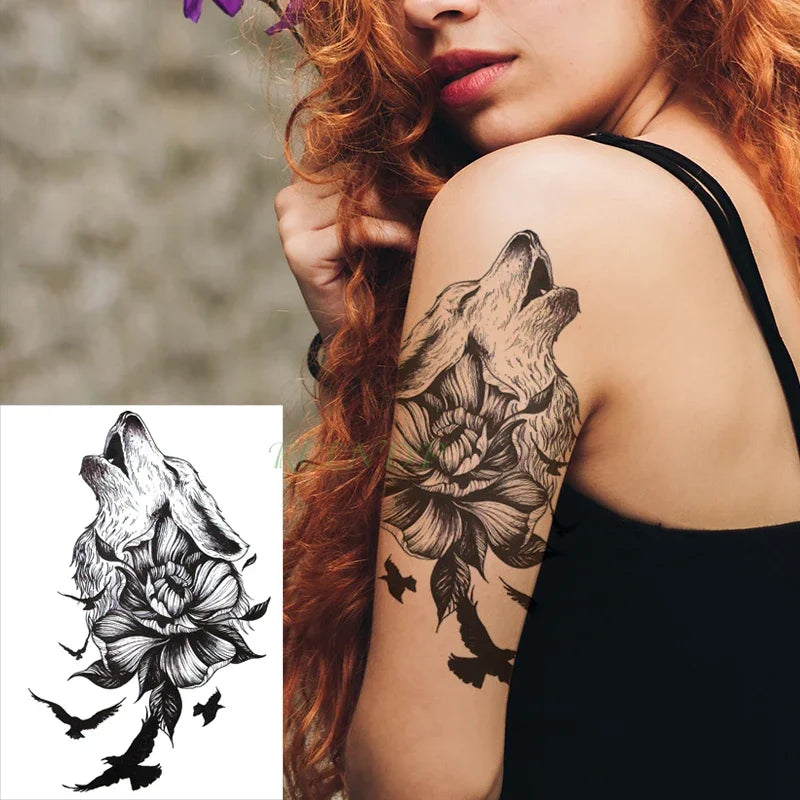 Waterproof Temporary Tattoo Sticker Joker Skull Letter Big Size Body Art Flash Tatoo Fake Tatto Stickers for Girl Men Women