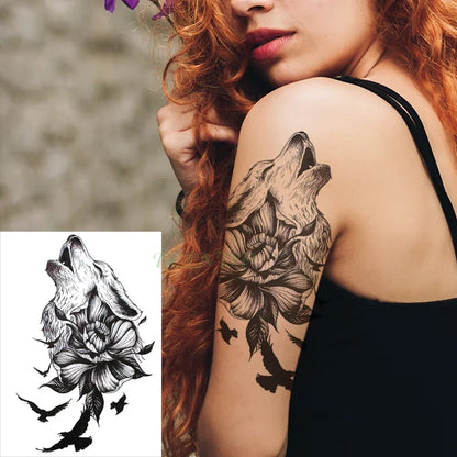 Waterproof Temporary Tattoo Sticker Joker Skull Letter Big Size Body Art Flash Tatoo Fake Tatto Stickers for Girl Men Women
