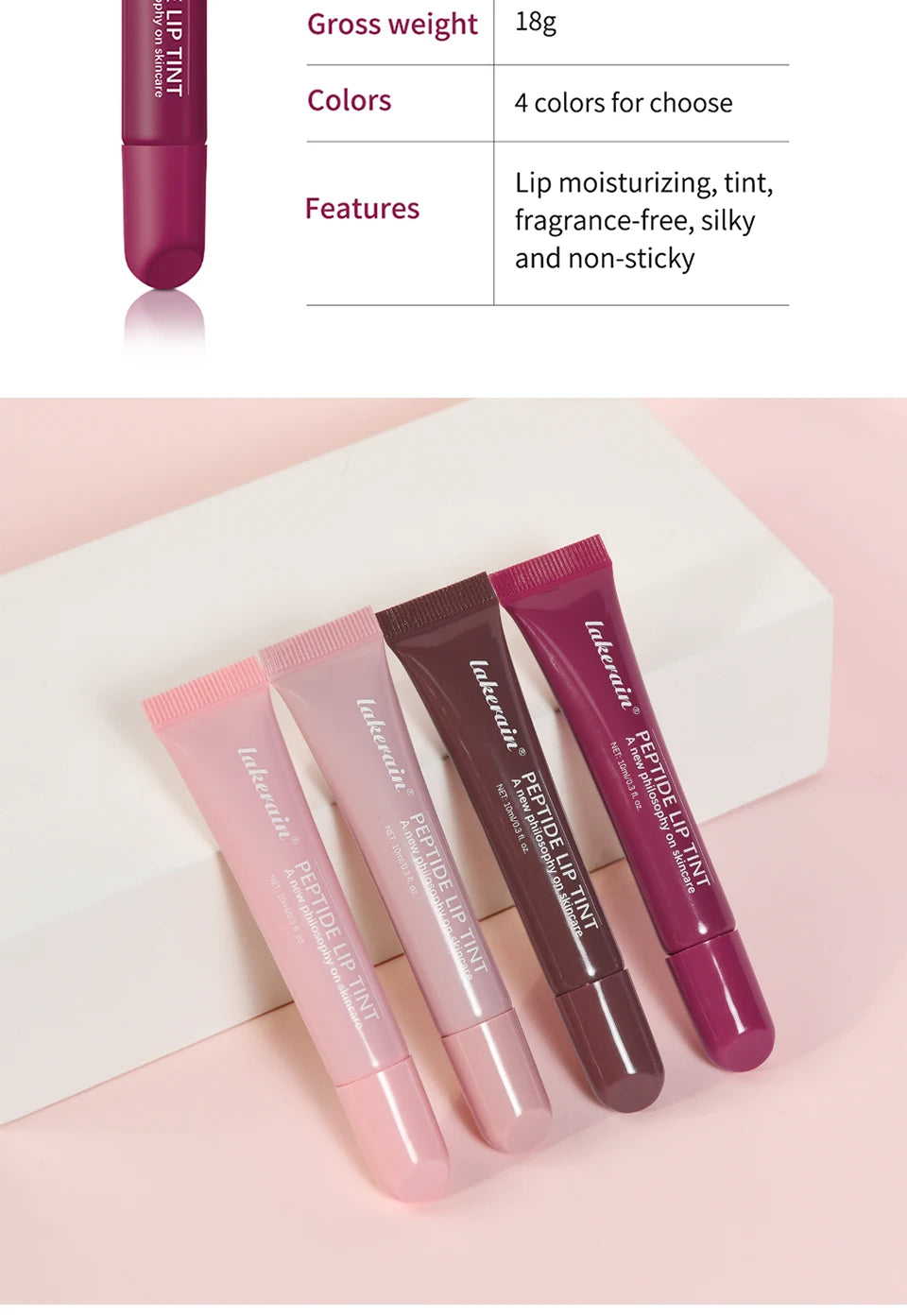 4pcs /set Moisturizing Lip Glaze Mirror Glass Long Lasting Lip Gloss Liquid Lipstick Makeup Glossy Lip Care Cosmetic