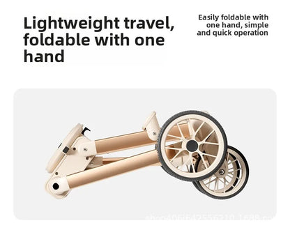 Twin Pet Cart Double Cabin Walking Pet Artifact Cat and Dog Outdoor Small and Medium Lightweight Foldable Double Layer Cart