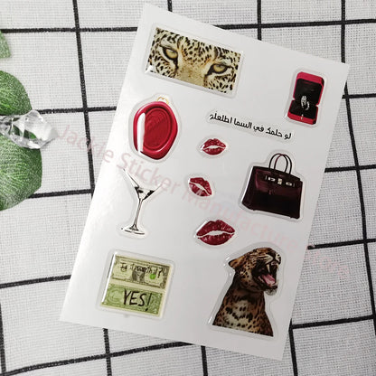 personal phone case dome epoxy sticker silicon resin ipad label popular decorative crystal gel logo jelly cute DlY glass shapes