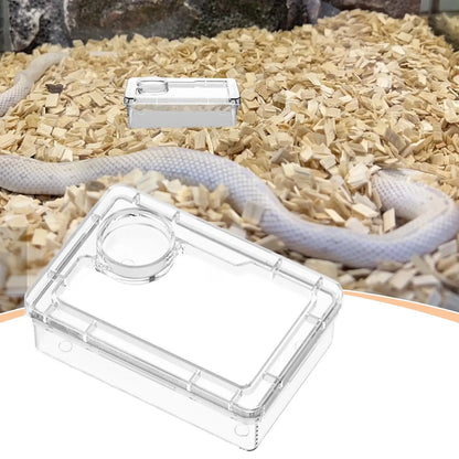 Reptile Lizards Geckos Feeding Bowls Prevent Tenebrio Molitor and Blaptica Dubia Anti Overturning Trough Feeder Transparent
