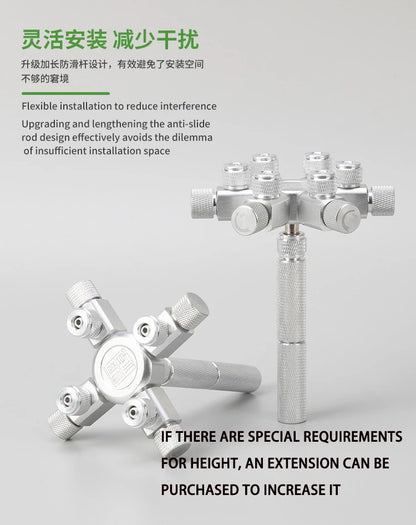 Aquarium CO2 Shunt CO2 Regulator Multi-Way Shunt Regulating Valve Aluminum Alloy CO2 Multi-Pass 2-6 Shunt Fish Tank Supplies