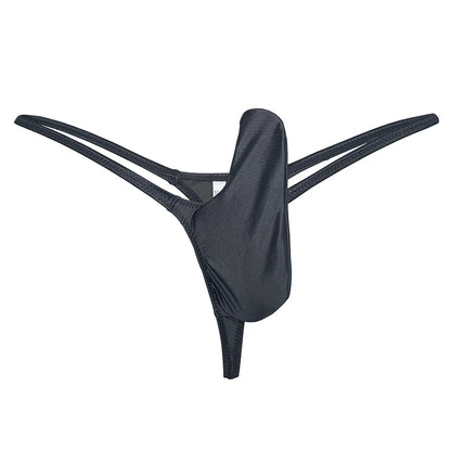 YAULAANG Sexy men's gloss gay underwear oily G-Strings thong Shiny low-waisted High Elasticity mens lingerie