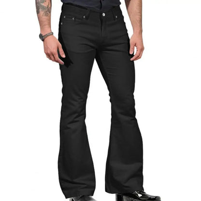 Flattering Bell Bottom Trousers Retro-inspired Flared Pants Fashionable Men's Vintage Jeans Slim Fit Bell Bottom for Harajuku