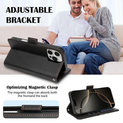 Wallet With Card Slot Bracket Magnetic Flip Leather Case For iPhone Air 17 Pro Max 16e 16 15 Plus 14 13 Mini Shockproof Card Bag