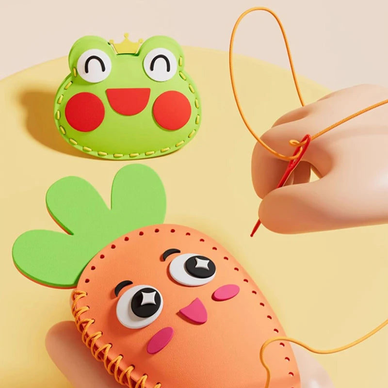 New DIY Sewing Set Sewing Non-woven Fabric Craft Kit Toys Handmade Cartoon Animal Kids Art Toys Beginners