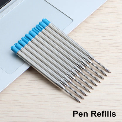 5Pcs/Set Metal Ballpoint Pen Promotional Pens G2 Refill Blue Ink Automatic Ballpoint Pens Set For School stationery office Pen