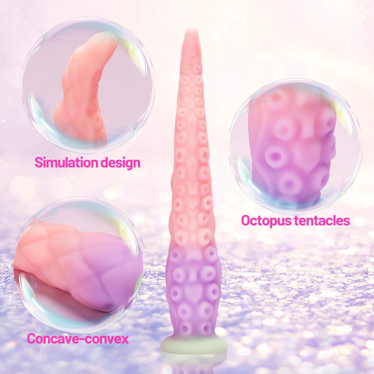 Different Size Tentacles Anal Plug Adult Sex Toy G-spot Clitoris Anal Area Stimulation Made of Soft and Safe Liquid Silicone.
