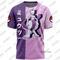 3D Full Print T-shirt Boys Girls Purple Lightning Anime Casual Oversized Children Short Sleeve Tops