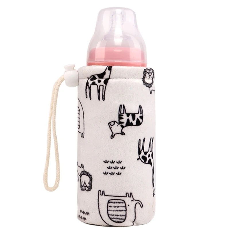 Portable USB Baby Bottle Warmer Travel Milk Warmer Infant Feeding Bottle Heated Cover Insulation Thermostat  Heater Dropshipping