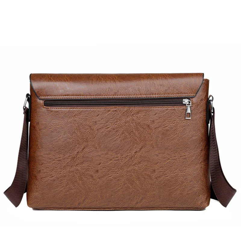 Business Shoulder Bag For IPAD PU Leather Business Handbag Men Messenger Bag Large Side Sling Bag Fashion Man Crossbody Bag