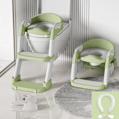 Kids Toilet Step Stool Potty Training Seat with Ladder Boys Girls Baby Toilet Seat Adjustable Step-on Stool for Adult Toilet