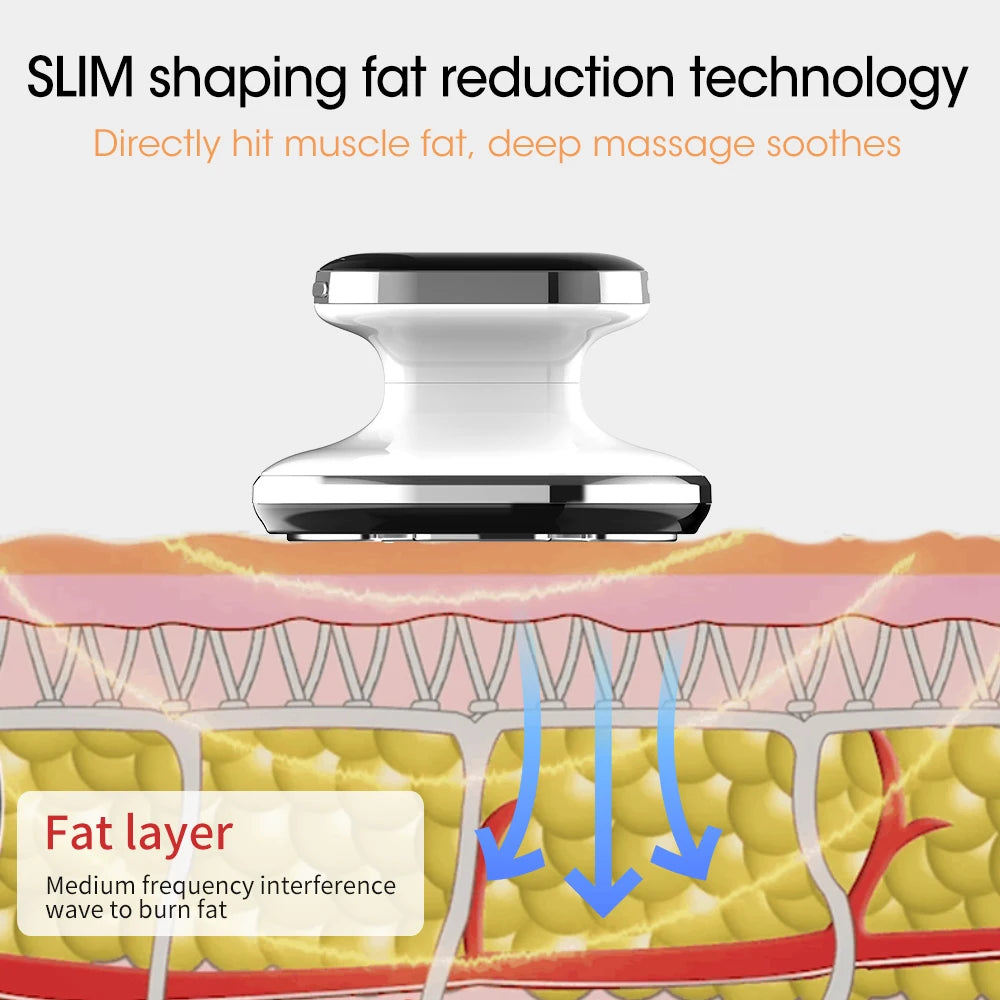 Body Slimming Massager Cordless Body Sculpting Device 4 Modes LED Light Rechargeable Handheld Belly Waist Arm Leg for Home Use
