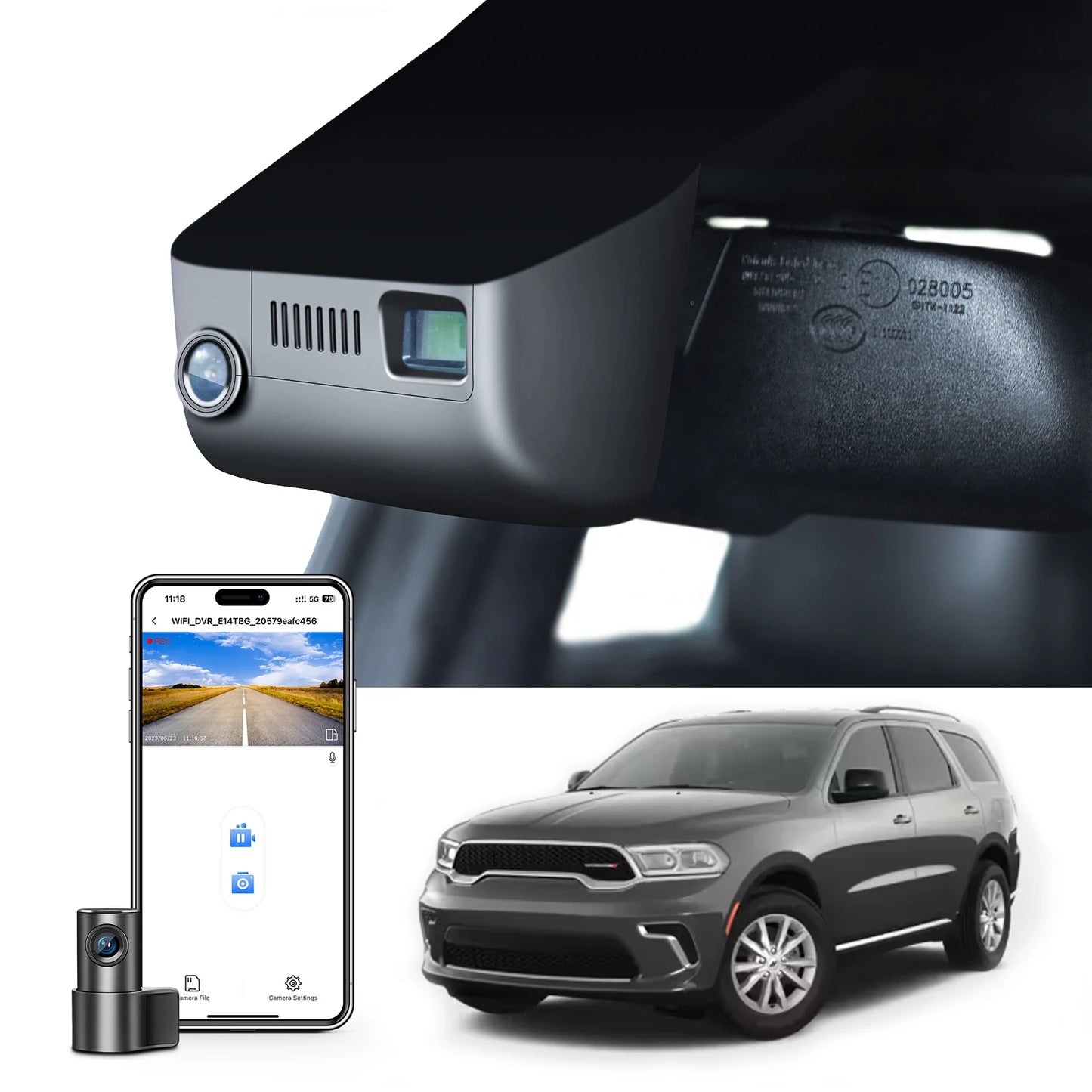 Mangoal Dash Cam 4K For Dodge Durango Dash Car Camera 2016-2026 GPS WiFi & App IMX 335 STARVIS Sensor Plug and Play DashCam