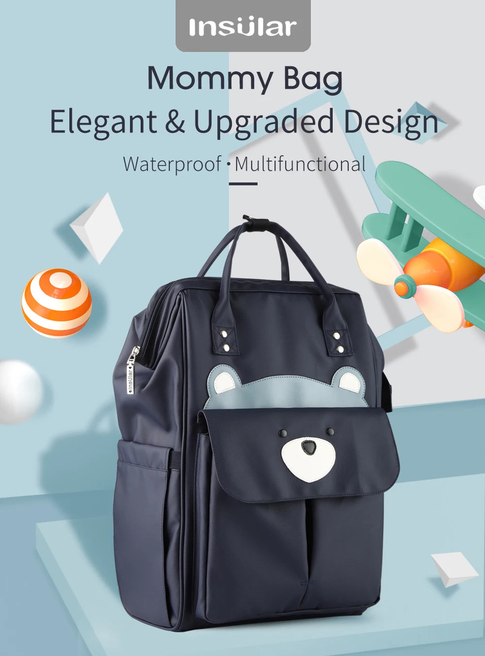Waterproof Mummy Diaper Backpack Cartoon Design Mother Maternity Nappy Travel Bag Large Capacity Baby Care Nursing Stroller Bags