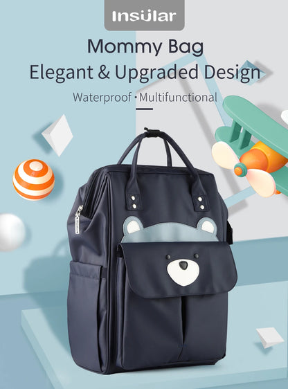 Waterproof Mummy Diaper Backpack Cartoon Design Mother Maternity Nappy Travel Bag Large Capacity Baby Care Nursing Stroller Bags