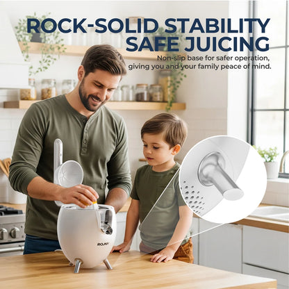 ROUNY Electric Citrus Juicer, Orange and Lemon Press with Stainless Steel Spout, BPA-Free Parts and Easy-Clean Design