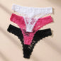 3Pcs Sexy Lace Women Thongs Transparent Women Panties Sexy Underwear Solid Floral G-String Size XS-XL Female Underpants Lingerie