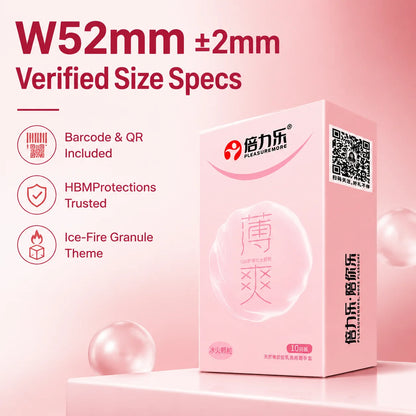 Hot & Cool Sensation Condoms 520 Bouncing Dots Natural Latex Lubricated 10pcs-50pcs Men Extra Stimulation Silky Touch Beilile