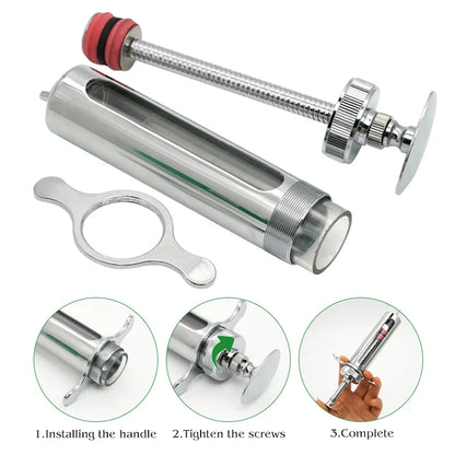 Animal Syringe for Pig Cattle Sheep Stainless Steel  Reusable Syringe Injector Vet Tools Farm Supplies Veterinary  Syringe Hypod