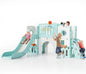 Toddler Slide, 9 in 1 Kids Slide and Climber Playset Indoor Outdoor Playground for Children, w/Basketball Hoop & Ball Telescope