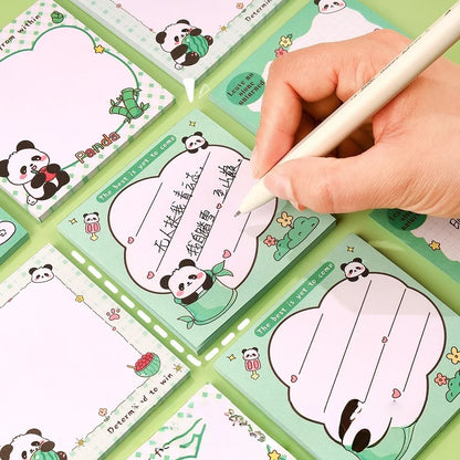200sheets Panda Memo Pads Cute Animal Note Pads No Adhesive for Students Aesthetic Office School Supplies Bulk Notebook Labels