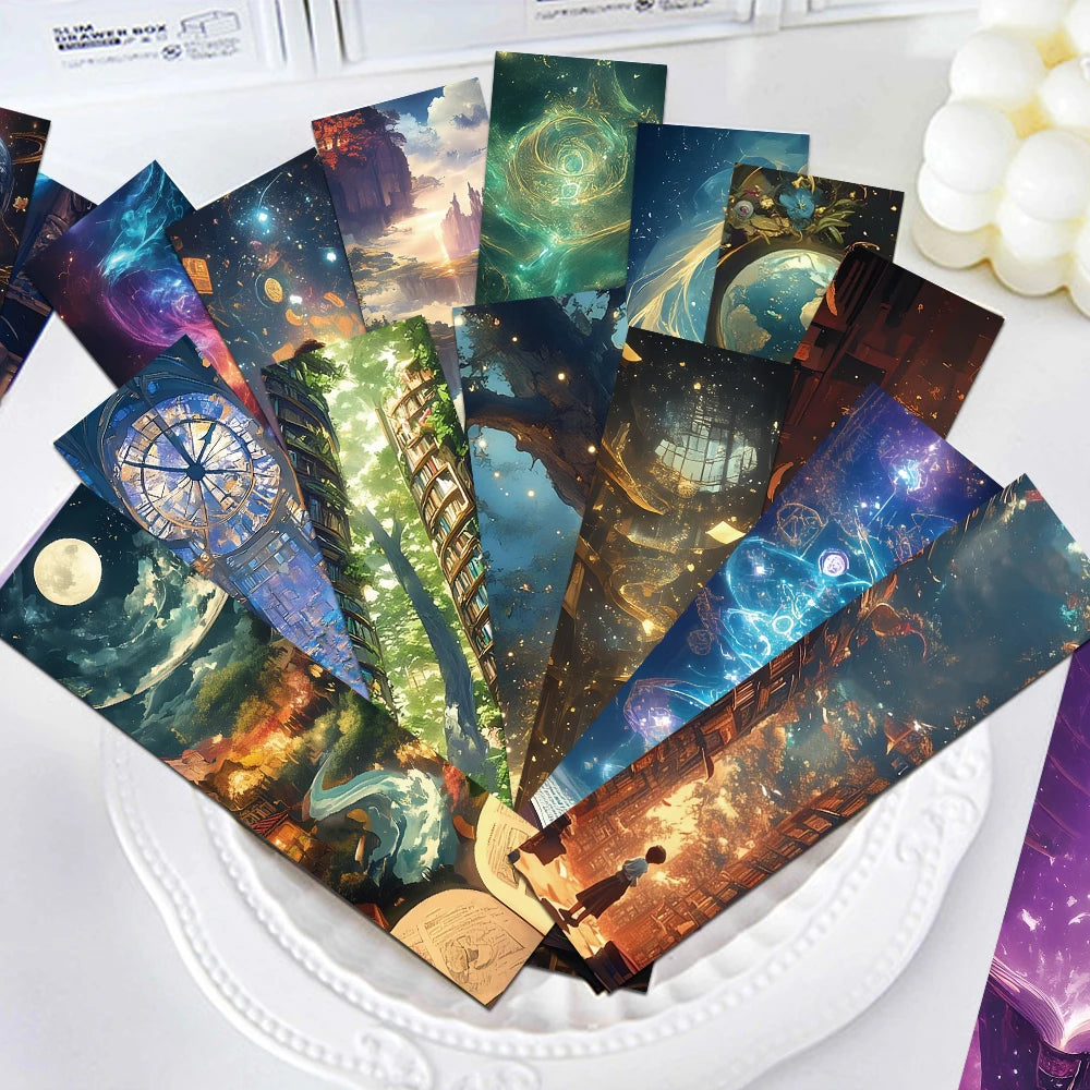 30PCS Fantasy Mystery Wizarding World Advanced Reading Bookmark Pages Books Labeled Aesthetic Bookmark Stationary Supplies