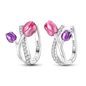 925 Sterling Silver Earrings Jewelry Hoop Flower Ear Studs Campanula Sparkling Pave Earring Wedding Gift For Women Anniversary