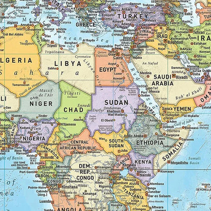 World Map 2012 Fabric Large Poster Print Wall Hanging Art  Background Chart Decor Travel Supplies in English Multi Size