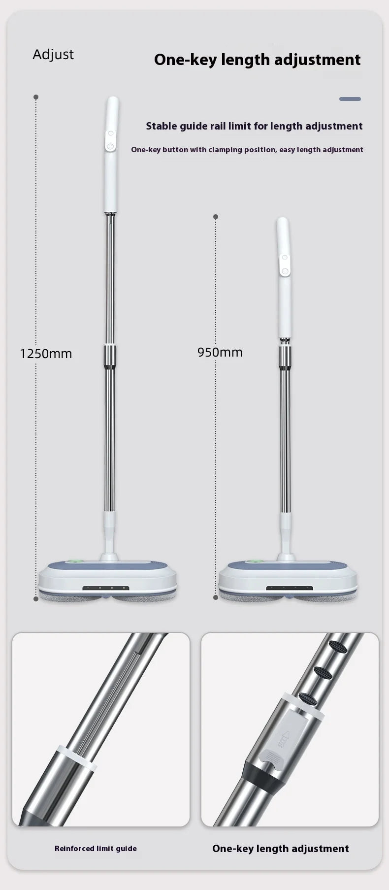 1 Wireless Rechargeable Water Spray Electric Mop, Easy To Operate, Suitable For Home Dormitory Office And Other Use