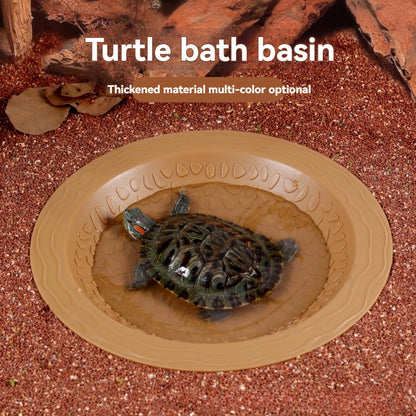 Turtle Bathing Pool, Reptile Feeding Dish Water Pot, Landscape Fish Tank Decoration,Turtle Bath Pool for Aquatic Climbing Pet