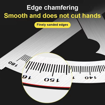 Stainless Steel Adjustable Protractor, Precision Angle Measuring Tool for Woodworking, Carpentry & DIY