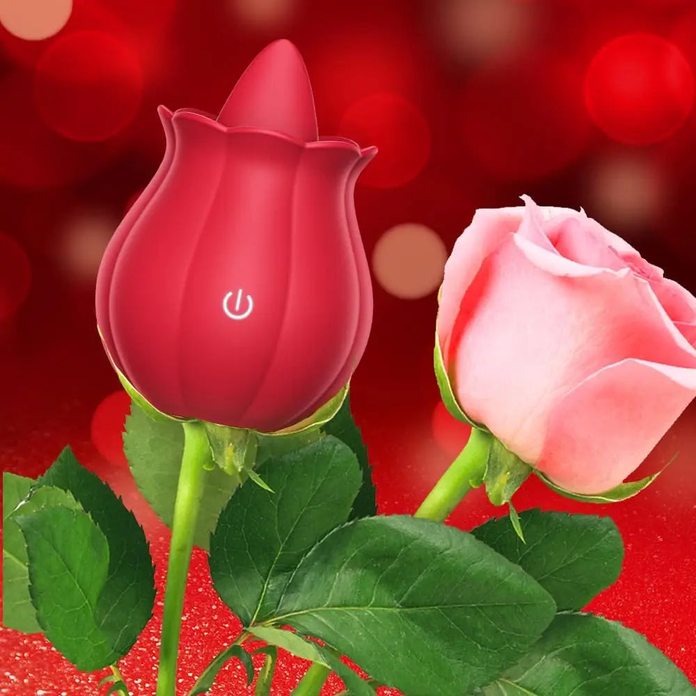 Rose toy Swing Tongue Licking Vibrator Female Powerful Oral Nipple Clitoris Stimulator Massager Adults Goods Sex Toys for Women