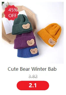 Cartoon Baby Plush Hat Winter Warm Infant Beanie Cap with Ears Autumn Cute Solid Color Kids Boy Girl Earflap Hats Bonnet Gorras