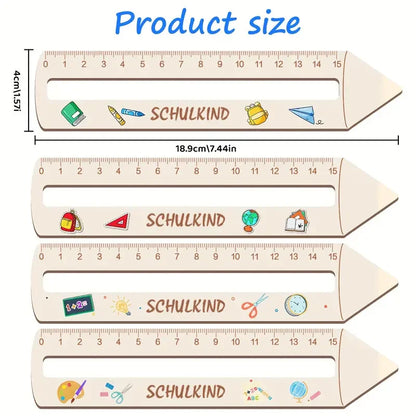 4-Pack Wooden Ruler Reading Aid with Four Different Patterns Handmade Back-to-School Gift Perfect School Start Present